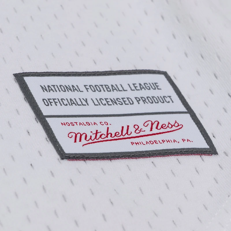 Men's Mitchell & Ness White Philadelphia Eagles Monochrome Mesh Full-Button Baseball Jersey