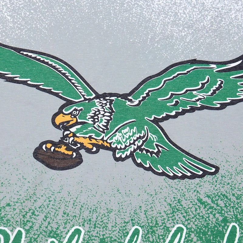 Men's Mitchell & Ness  White Philadelphia Eagles Team Burst Vintage Logo T-Shirt
