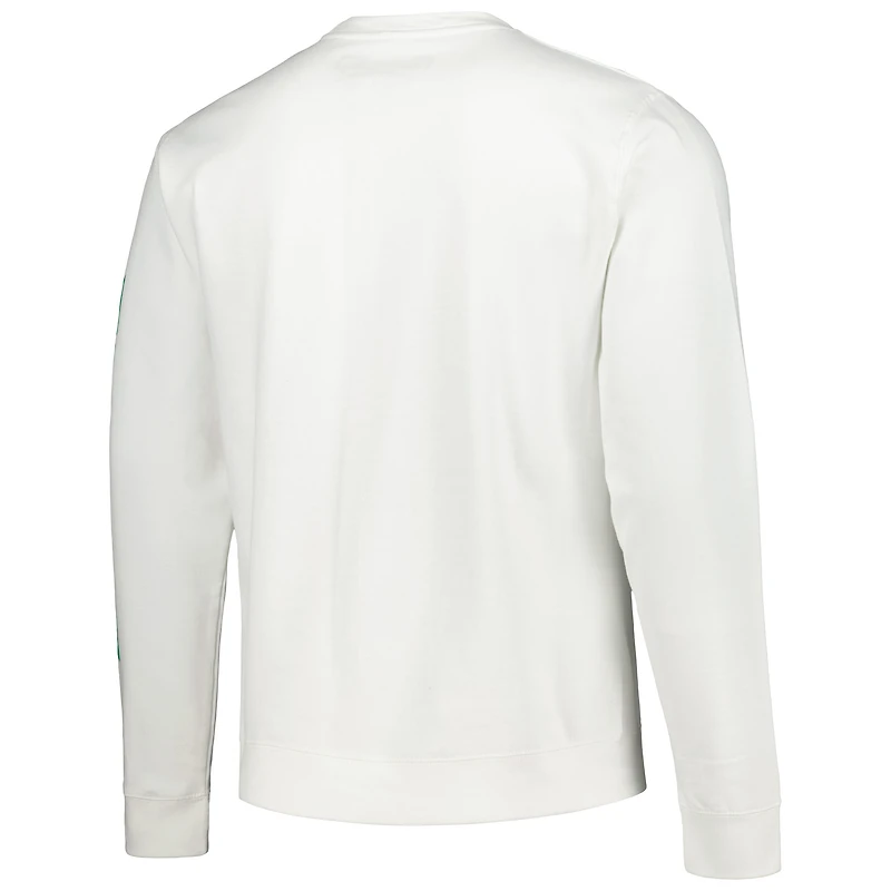 Men's Mitchell & Ness White Philadelphia Eagles VIP Rings Crew Sweatshirt