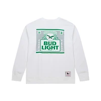 Sweat-shirt à capuche blanc The Crest des Philadelphia Eagles de Mitchell & Ness x Bud Light pour homme