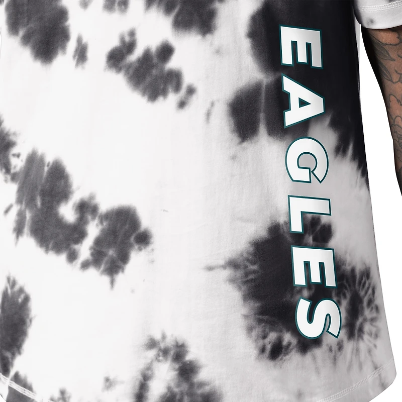 Men's MSX by Michael Strahan Black Philadelphia Eagles Freestyle Tie-Dye T-Shirt