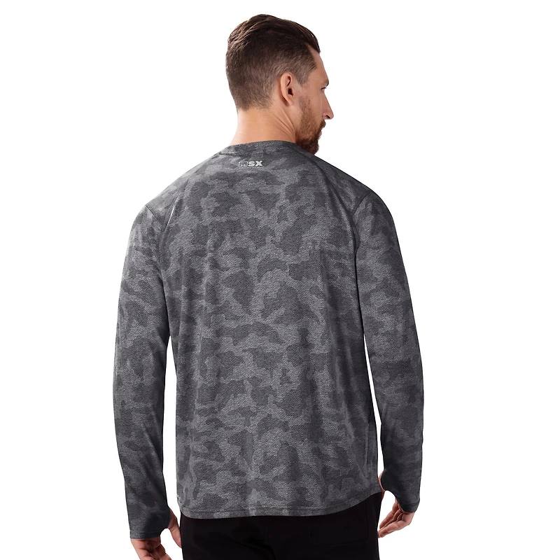 Men's MSX by Michael Strahan Black Philadelphia Eagles Performance Camo Long Sleeve T-Shirt