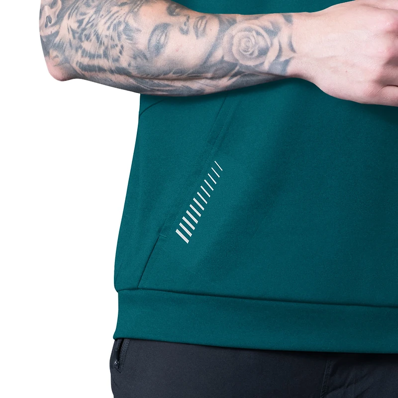 Men's MSX by Michael Strahan Green Philadelphia Eagles Tri-Blend Rebound Sleeveless Hoodie