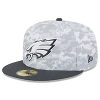 Casquette ajustée 59FIFTY New Era Arctic Camo/Graphite Philadelphia Eagles 2024 Salute To Service pour homme