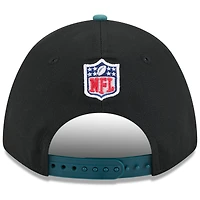 Men's New Era Black/Midnight Green Philadelphia Eagles 2025 NFL Draft 9FORTY M-Crown A-Frame Adjustable Hat