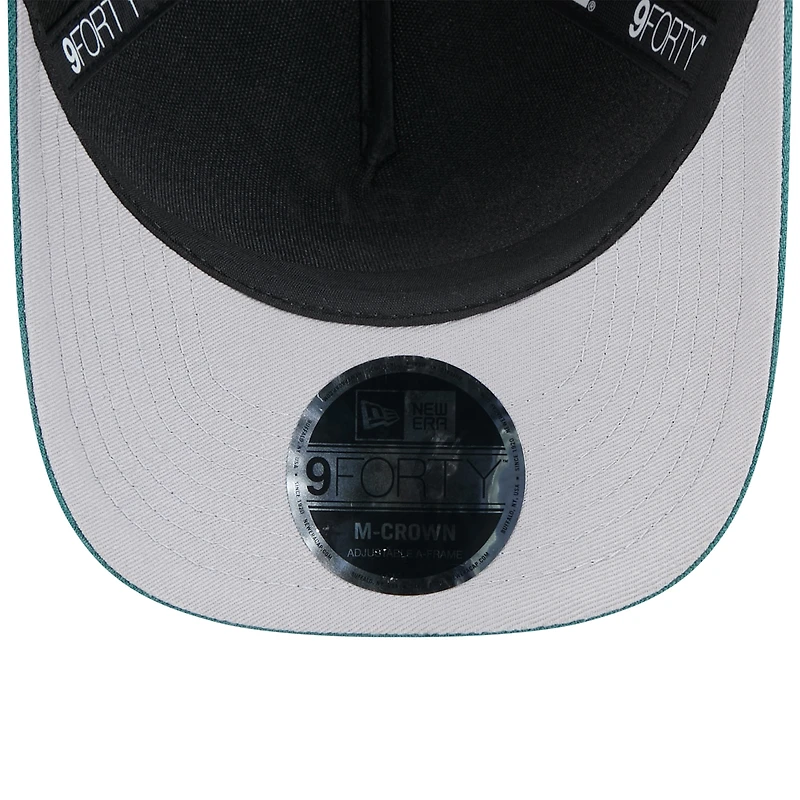 Men's New Era Black/Midnight Green Philadelphia Eagles 2025 NFL Draft 9FORTY M-Crown A-Frame Adjustable Hat