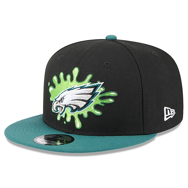 Casquette Snapback 9FIFTY Nickelodeon Slime des Philadelphia Eagles de New Era pour homme, noire/verte nuit