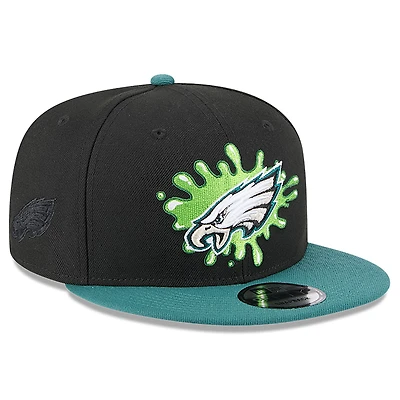 Casquette Snapback 9FIFTY Nickelodeon Slime des Philadelphia Eagles de New Era pour homme, noire/verte nuit