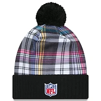 Men's New Era  Black Philadelphia Eagles 2024 NFL Crucial Catch Cuffed Knit Hat With Pom