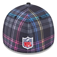 Men's New Era Black Philadelphia Eagles 2024 NFL Crucial Catch Plaid 39THIRTY Flex Hat