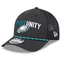 Men's New Era Black Philadelphia Eagles 2025 Inspire Change 9FORTY M-Crown Adjustable Hat
