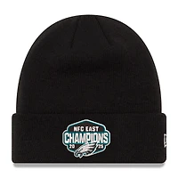 Men's New Era Black Philadelphia Eagles 2025 NFC East Division Champions Cuffed Knit Hat