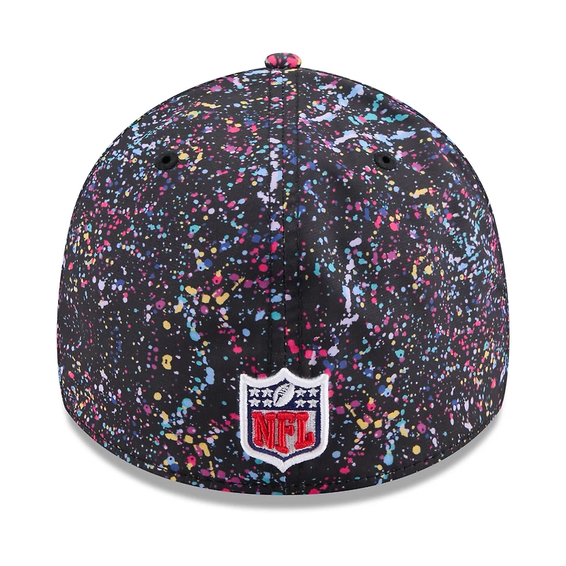 Casquette New Era noire Philadelphia Eagles 2025 NFL Crucial Catch 39THIRTY Flex pour homme