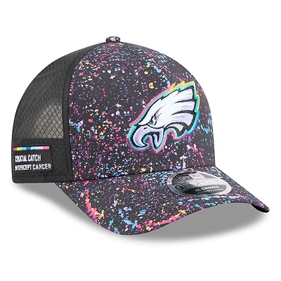 Casquette ajustable 9FORTY NFL Crucial Catch 2025 des Philadelphia Eagles de New Era pour homme, noire