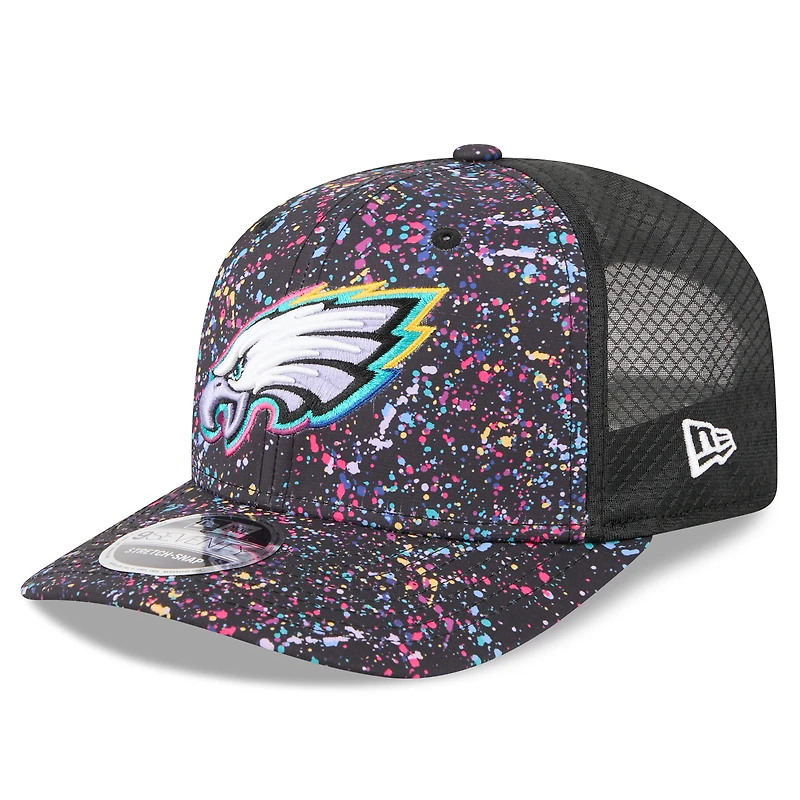 Casquette ajustable 9SEVENTY NFL Crucial Catch 2025 des Philadelphia Eagles de New Era pour homme, noire