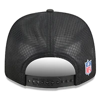 Casquette ajustable noire New Era 9SEVENTY pour homme, modèle Philadelphia Eagles 2025 Sideline