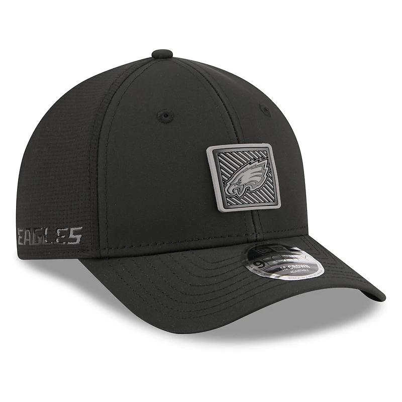 Casquette ajustable New Era noire Philadelphia Eagles 2026 NFL Training Camp 9FORTY pour homme