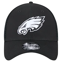 Casquette flexible 39THIRTY noire des Eagles de Philadelphie New Era pour hommes