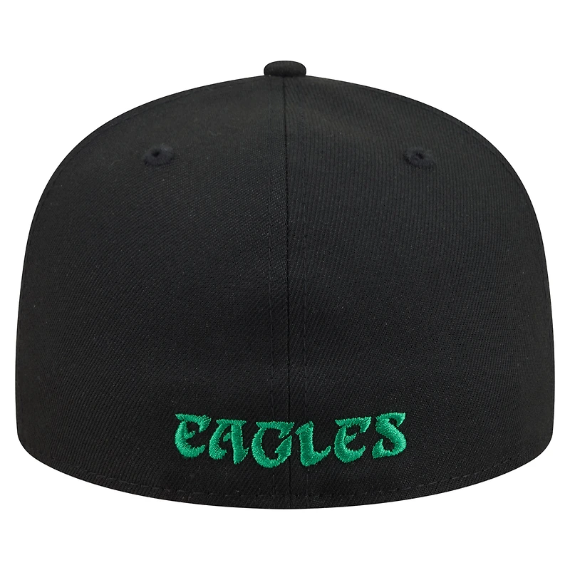 Casquette ajustée New Era 59FIFTY vert nuit pour homme, Philadelphia Eagles
