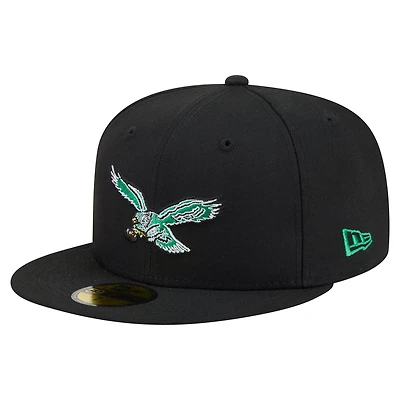 Casquette ajustée New Era 59FIFTY vert nuit pour homme, Philadelphia Eagles