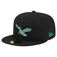 Casquette ajustée New Era 59FIFTY vert nuit pour homme, Philadelphia Eagles