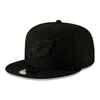 Casquette ajustable 9FIFTY noire sur noire des Eagles de Philadelphie New Era pour homme