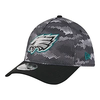 Casquette New Era Flex noire Philadelphia Eagles camouflage A-Frame 39THIRTY pour homme
