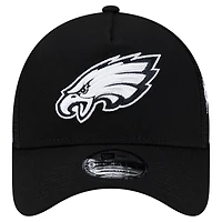 Men's New Era Black Philadelphia Eagles City Script 9FORTY A-Frame Adjustable Hat