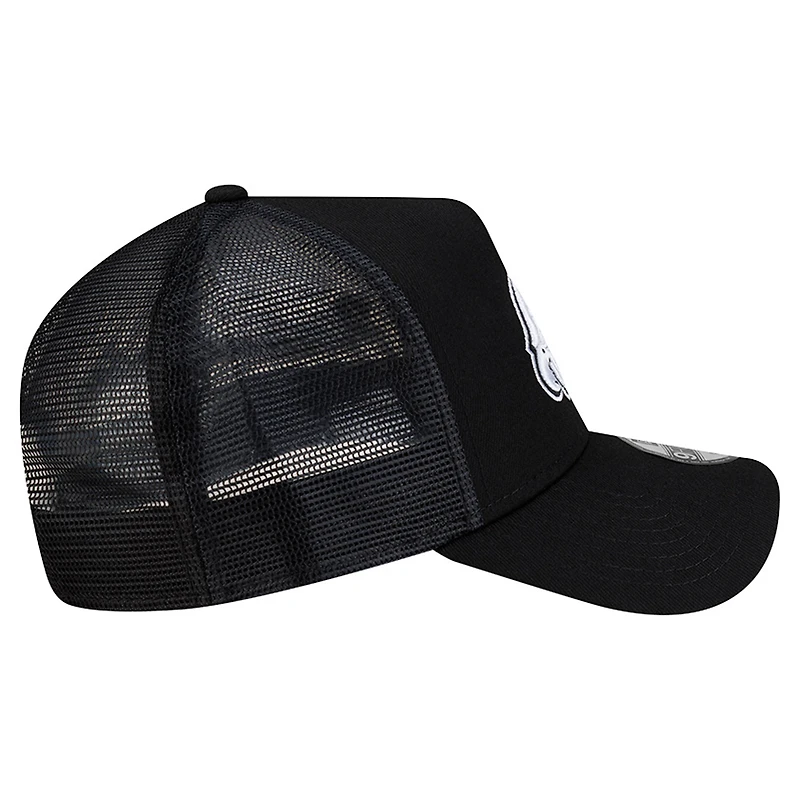 Men's New Era Black Philadelphia Eagles City Script 9FORTY A-Frame Adjustable Hat