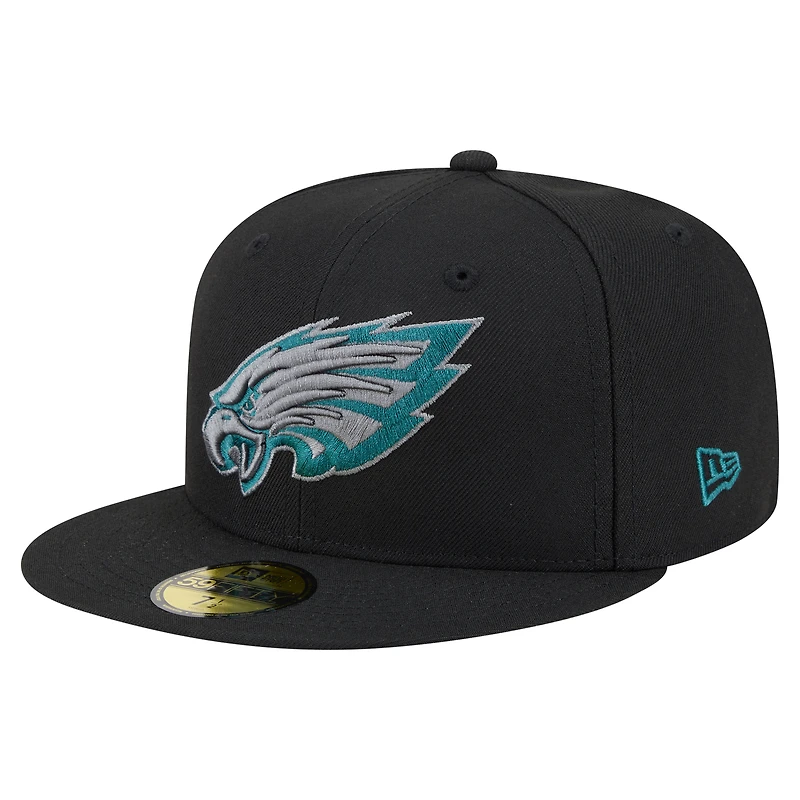 Men's New Era  Black Philadelphia Eagles Color Pop 59FIFTY Fitted Hat