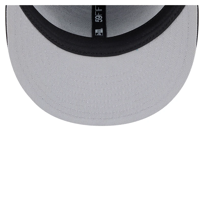 Casquette ajustée New Era 59FIFTY noire Philadelphia Eagles pour homme