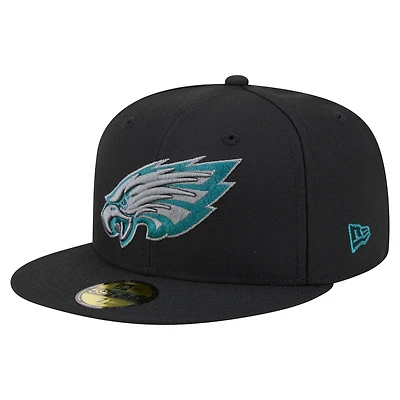 Men's New Era  Black Philadelphia Eagles Color Pop 59FIFTY Fitted Hat