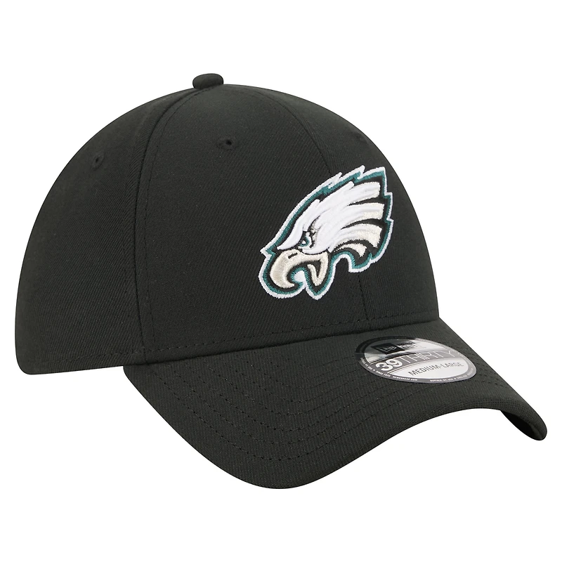 Men's New Era  Black Philadelphia Eagles Core Team 39THIRTY Flex Hat