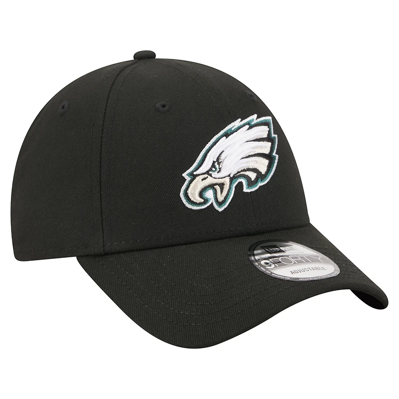 Men's New Era Black Philadelphia Eagles Core Team 9FORTY Adjustable Hat
