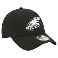 Men's New Era  Black Philadelphia Eagles Core Team 9FORTY Adjustable Hat