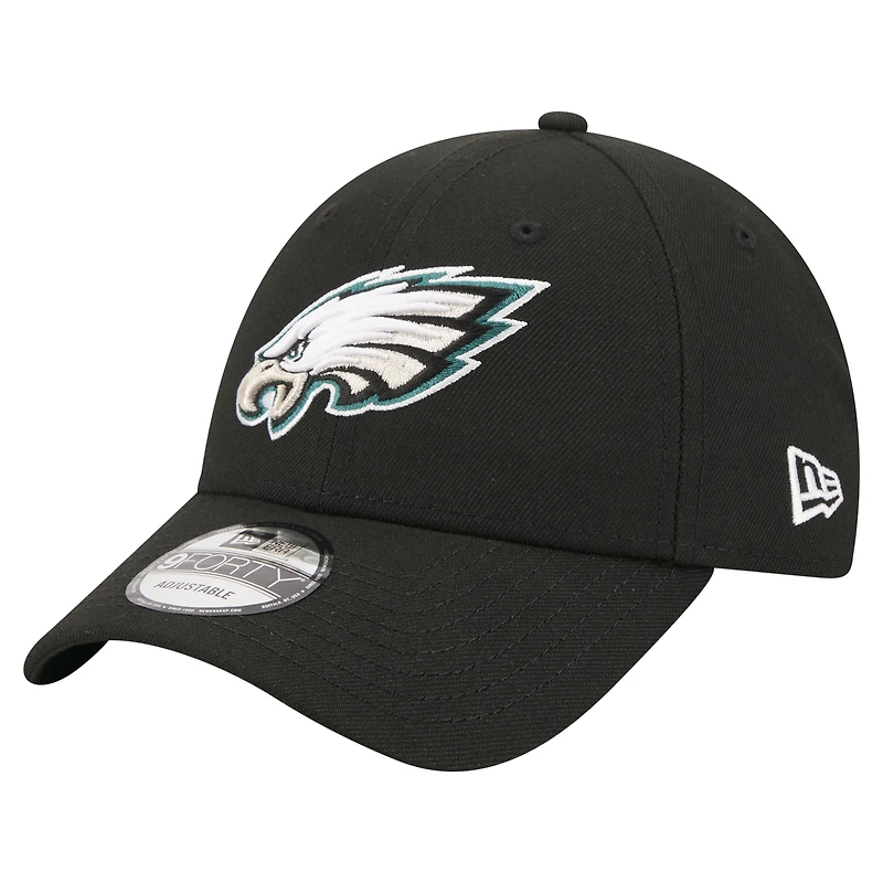 Men's New Era Black Philadelphia Eagles Core Team 9FORTY Adjustable Hat