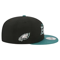 Men's New Era  Black Philadelphia Eagles Core Team Script 9FIFTY Snapback Hat