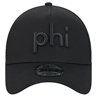 Men's New Era Black Philadelphia Eagles Domain 9FORTY A-Frame Trucker Adjustable Hat