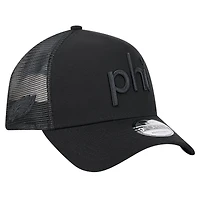 Casquette ajustable A-Frame Trucker Domain 9FORTY noire des Philadelphia Eagles de New Era pour homme