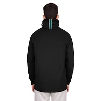 Men's New Era Black Philadelphia Eagles Functional Fandom Balaclava Helmet Stripe Tri-Blend Hoodie