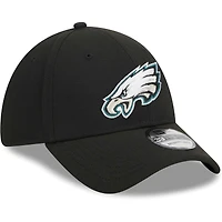 Casquette flexible principale 39THIRTY des Eagles de Philadelphie New Era pour hommes, noire