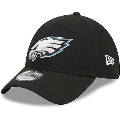 Casquette flexible principale 39THIRTY des Eagles de Philadelphie New Era pour hommes, noire