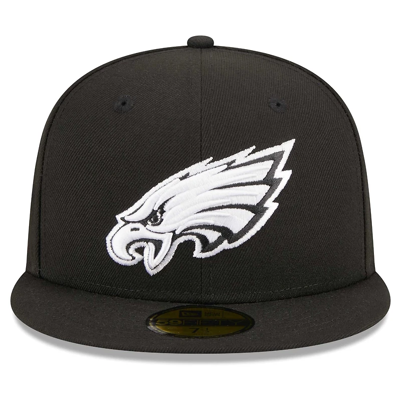 Men's New Era Black Philadelphia Eagles  Main Patch 59FIFTY Fitted Hat