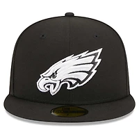 Men's New Era Black Philadelphia Eagles  Main Patch 59FIFTY Fitted Hat