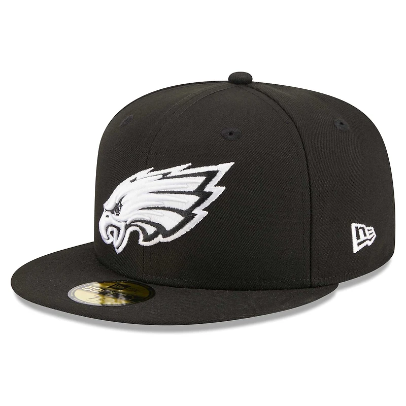 Casquette ajustée 59FIFTY pour hommes des Philadelphia Eagles Main Patch New Era noire