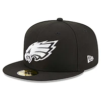 Casquette ajustée 59FIFTY pour hommes des Philadelphia Eagles Main Patch New Era noire