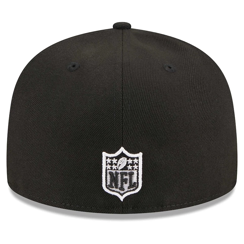 Men's New Era Black Philadelphia Eagles  Main Patch 59FIFTY Fitted Hat