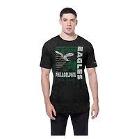 Men's New Era Black Philadelphia Eagles Retro Logo Enzyme Washed Oversized T-Shirt