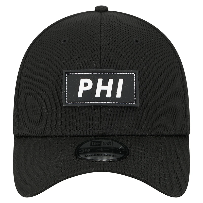 Casquette New Era noire Philadelphia Eagles Scoreboard 39THIRTY Flex pour homme