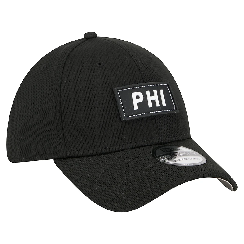 Casquette New Era noire Philadelphia Eagles Scoreboard 39THIRTY Flex pour homme